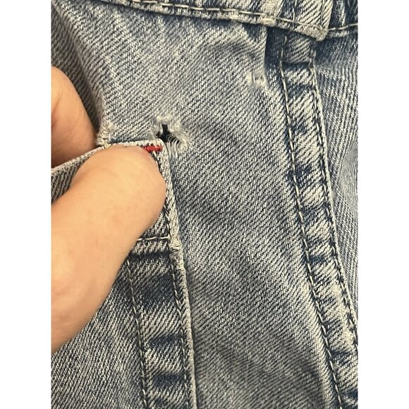 JNCO Mens Light Wash Blue Vintage Low Downs Denim Jeans Distressed Embroidered - Picture 7 of 14